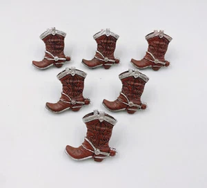 Amyoxu Western Cowboy Horseshoe Boots Drawer Pulls Resin Cabinet Knobs Decor S/6 - Picture 1 of 7