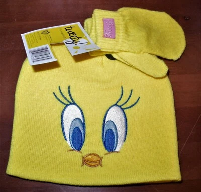 Nuevo gorro para niños Warner Brothers piolín pájaro bogán mitones sombrero Foto 1 de 4