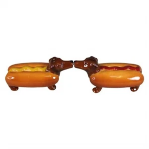 Happy Hot Dogs Dackel Keramik Salz und Pfefferstreuer Set - Bild 1 von 1