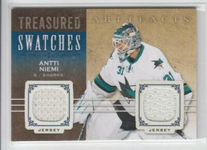14/15 UD Artifacts San Jose Sharks Antti Niemi Treasured Swatches GUJ #TS-AN