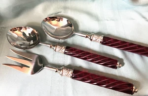 LENOX "Holiday Jewel Spiral" Juego de Servir 3 Piezas Mango Rojo...Nuevo - Imagen 1 de 6