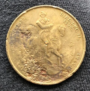 c.(1859) WASHINGTON on HORSEBACK PERPETUAL CALENDAR MEDAL Baker-387 JACOBUS - Picture 1 of 3