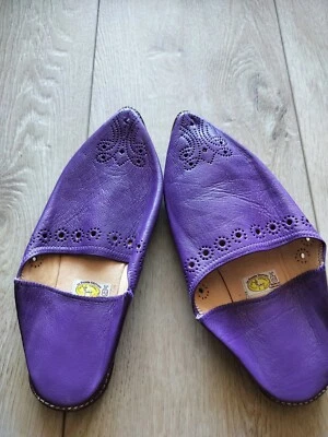 Traditional Moroccan女式皮革拖鞋  — 第 1/4 张图片