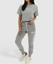 Ellesse Track Pants Joggers Ribbed Trims Soccer Football Gym Grey Size 4 XS New