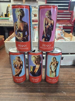 Tennents PENNY 440 мл - 5 полных комплектов пустых пивных банок девчачий бар дисплей Шотландия - Изображение 1 из 4