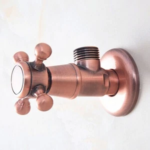 1pcs Red Copper 1/2"malex 1/2" male Brass Bathroom Angle Stop Valve aav348 - Picture 1 of 7