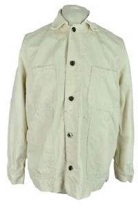ZARA Beige Denim Jacket size Eur XS Mens Button Up Trucker Outdoors Outerwear - Picture 1 of 10