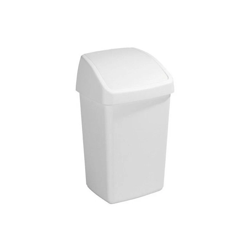 SUNWARE Delta Mülleimer mit Schwingdeckel - 25 Liter - 31 x 28,5 x 54 cm - weiß