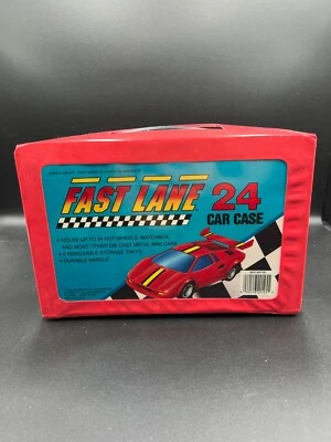 Estuche de 24 autos Fast Lane 1990 Toy R Us EE. UU. de colección con 2 bandejas azules ¡limpio! Foto 1 de 4