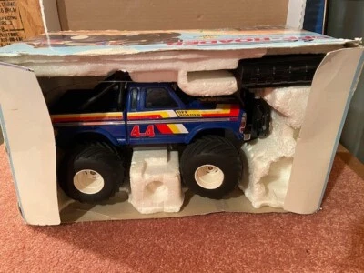 Vintage 1980s Radio Shack 4x4 off roader remote control Blue pickup truck w/ Box - Image 1 of 4