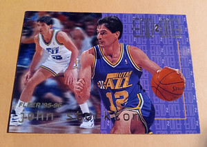 1995-96 Fleer End 2 End John Stockton #19 Insert Card - Utah Jazz