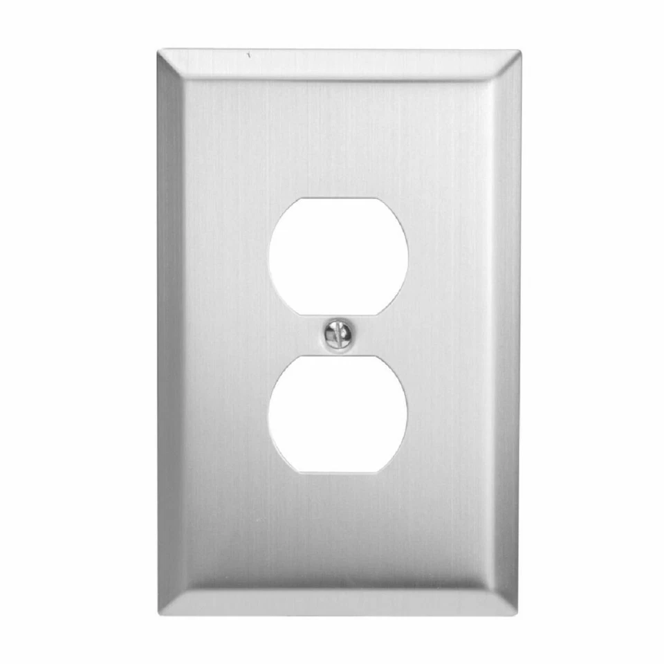 Hubbell Jumbo Oversized Duplex Outlet Wall Plate - Brushed Satin Nickel  WJBN-DX - Image 1 of 1