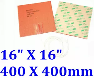 16" X 16" 400 X 400mm 12V 200W w/ 3M JSRGO CE UL Silicone Flexible Pad Heater - Picture 1 of 12