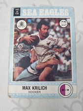 SCANLENS RUGBY LEAGUE CARDS 1977-107 MAX KRILICH MANLY WARRINGAH