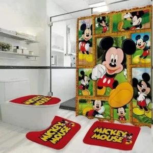 Funny Cartoon Gift For Lovers Mickey Mouse Bathroom Sets or Shower Curtain. - Picture 1 of 3