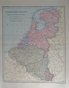 1907 Países Bajos, Bélgica Gran Ducado de Luxemburgo Dodd, Mead Co. Mapa - Imagen 1 de 2