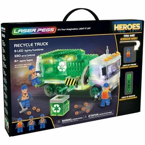 *NUEVO* Clavijas láser camión reciclaje héroes #18600 luces LED 330 piezas basura - Imagen 1 de 4