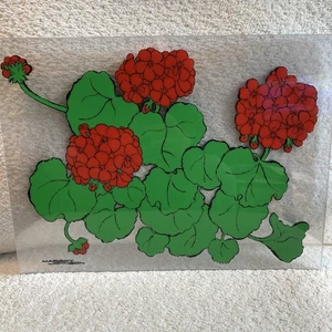 Vintage MCM Mid Century Margot Johnson Red Geranium Placemats (5) - Picture 1 of 12
