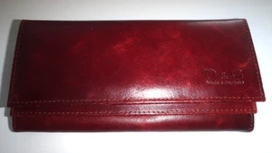 DOLCE & GABBANA Mahogany Genuine Leather Tri-Fold Purse, Wallet 🌺🌺 - Picture 1 of 16