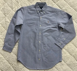 Ralph Lauren Polo boys size 14 button down long sleeve blue Oxford cotton shirt - Picture 1 of 10