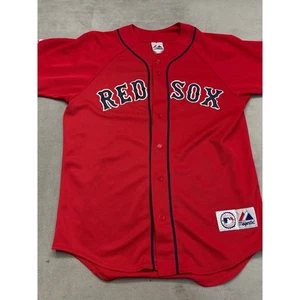 Majestic Red Sox Baseball Jersey Men's Large Authentic Red Sox MLB Apparel - Picture 1 of 8