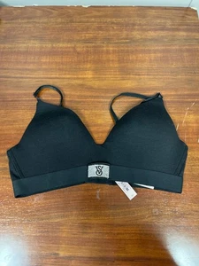 Victoria's Secret T-Shirt BH leicht gefüttert ohne Bügel 34C schwarz geblendet Logo - Bild 1 von 2