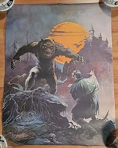 Frank Frazetta WOLFMAN AND DRACULA Original 1980 Poster creepy 4 - Picture 1 of 8