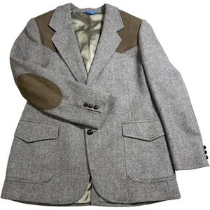 Pendleton Woll Blazer Herren Größe 44 Lang USA Western Vintage Tweed Wildleder Ellenbogen Patch - Bild 1 von 5