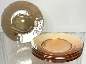 Vintage Ringelblume Pfirsich Glanz Karneval Glas Brot Dessert Teller 6,25" 6er Set - Bild 1 von 11