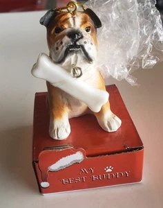 My Best Buddy Bulldog Perro Ornamento Navidad Vacaciones 3" D5 - Imagen 1 de 10