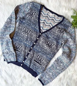 Anthropologie Odd Molly 422 maglione donna cardigan maglione blu navy 1 piccolo - Foto 1 di 4
