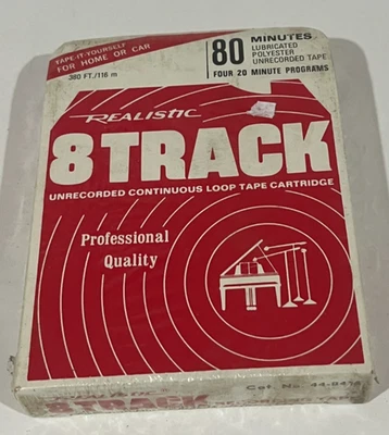 Realistic Blank 8-Track Tape Cartridge 80 Minute New - Image 1 of 3
