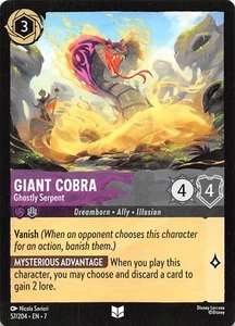 Giant Cobra Ghostly Serpent 57/204 Uncommon Archazia's Island Lorcana NM 003278 - Picture 1 of 2