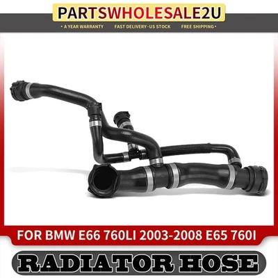Mangueira de líquido de arrefecimento do radiador para BMW E66 760Li 2003 2004-2008 E65 760i 2004-2006 6.0L - Imagem 1 de 4