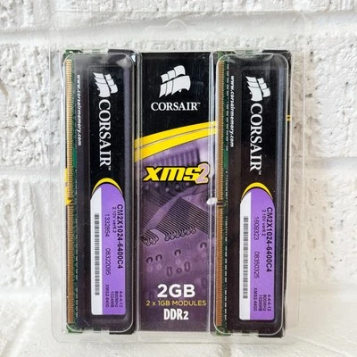 Corsair XMS2 2GB ( 2x1 GB) DDR2 800 MHz Desktop Memory CM2X1024-6400 NEW SEALED - Image 1 of 4
