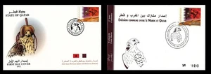 Falcon Raptors Banderas Qatar Marruecos Emisión Conjunta Estampillas en Raro Conjunto Oficial FDC - Imagen 1 de 3