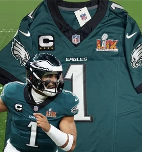 XL Jalen Hurts #1 Vapor FUSE Jersey Super Bowl LIX 59 Eagles Authentic - Picture 1 of 14
