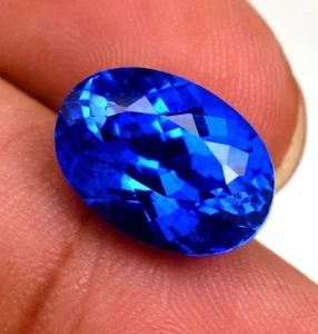 Piedra preciosa suelta certificada corte ovalado sin calefacción zafiro azul de Ceilán natural de 10 quilates + - Imagen 1 de 4