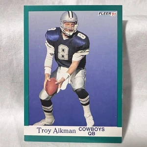 1991 Fleer #228 TROY AIKMAN Dallas Cowboys Card NFL Vintage Card - Picture 1 of 2