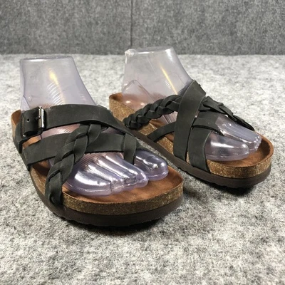 Sandalias de montaña blancas para mujer talla 7 cuero trenzado Harrington negro W30609 Foto 1 de 4