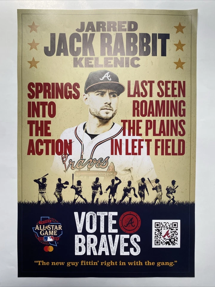 JARRED KELENIC Atlanta Braves Baseball 2024 ASG MLB All Star Game Poster Vote TX - Image 1 of 1