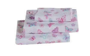 Schmetterlinge Schmetterling Floral Blumen rosa lila türkis Mädchen/Kinder/Teens 4... - Bild 1 von 3