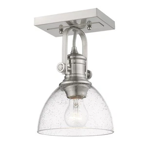 Golden Lighting 3118-1SF-SD Hines 1 Light 8"W Semi-Flush Ceiling - Grey - Picture 1 of 5