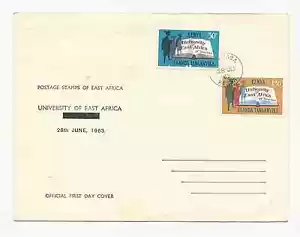 OSTAFRIKA KENIA UGANDA TANGANJIKA SCOTT # 140 & 141 OFFIZIELLE COVER FÜR DEN ERSTEN TAG - Bild 1 von 1