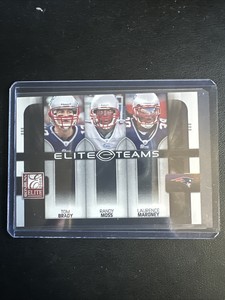 2008 DONRUSS ELITE #ET-2 TOM BRADY, RANDY MOSS, & MARONEY "ELITE TEAMS" /800
