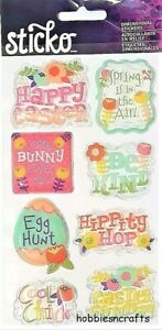 EASTER SENTIMENTS Sticko 3-D Puffy Dome effect Bubble Stickers