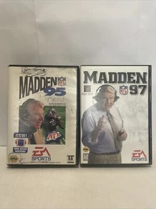 Sega Genesis Madden NFL Football Lot Of 2 (95/97) with Cases And Manuals - Picture 1 of 12