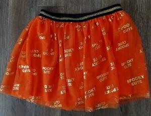 Celebrate Halloween Skirt Girls Orange "Spooky Cute" Tulle Large 10-12 - Picture 1 of 4