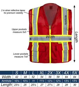 Chaleco de Seguridad WW Adulto Talla 4XL Alto Visible Rojo Profesional Gancho N Lazo Poli - Imagen 1 de 12