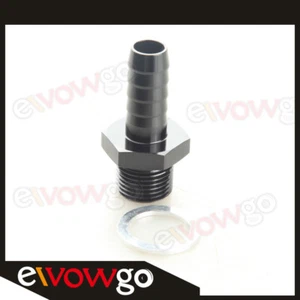 Aluminum M12x1.5 Metric To 1/2" (12.7mm) Hose Barb Fuel Fitting Adapter Black - Picture 1 of 4